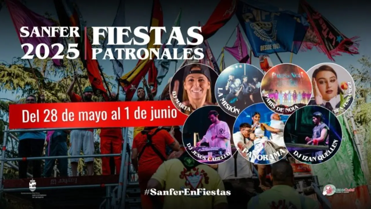 Cartel de las Fiestas de San Fernando de Henares. Imagen del consistorio.