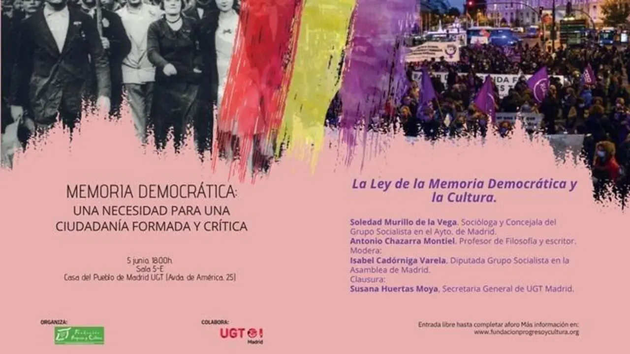 Cartel del II Ciclo de Memoria Democr&aacute;tica. Imagen del organizador.