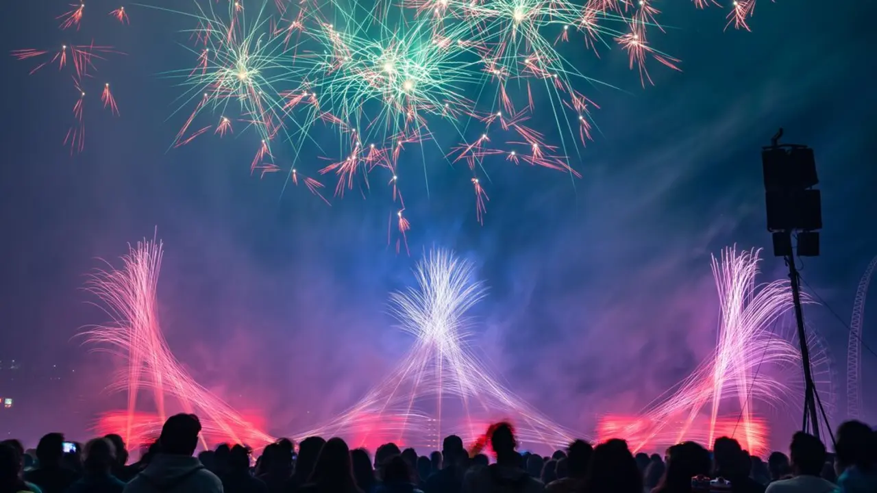 Fuegos artificiales en im&aacute;gen de archivo