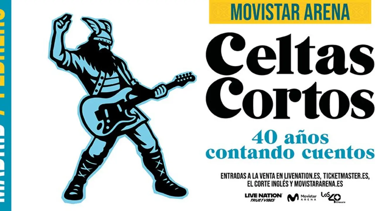 Cartel del concierto de Celtas Cortos. Imagen del Movistar Arena.