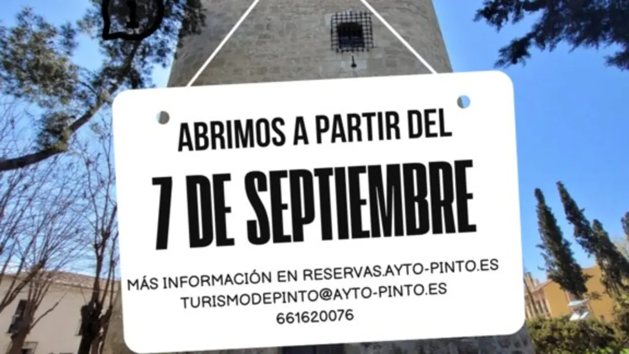 Cartel de la reanudaci&oacute;n de visitas a la Torre de &Eacute;boli.