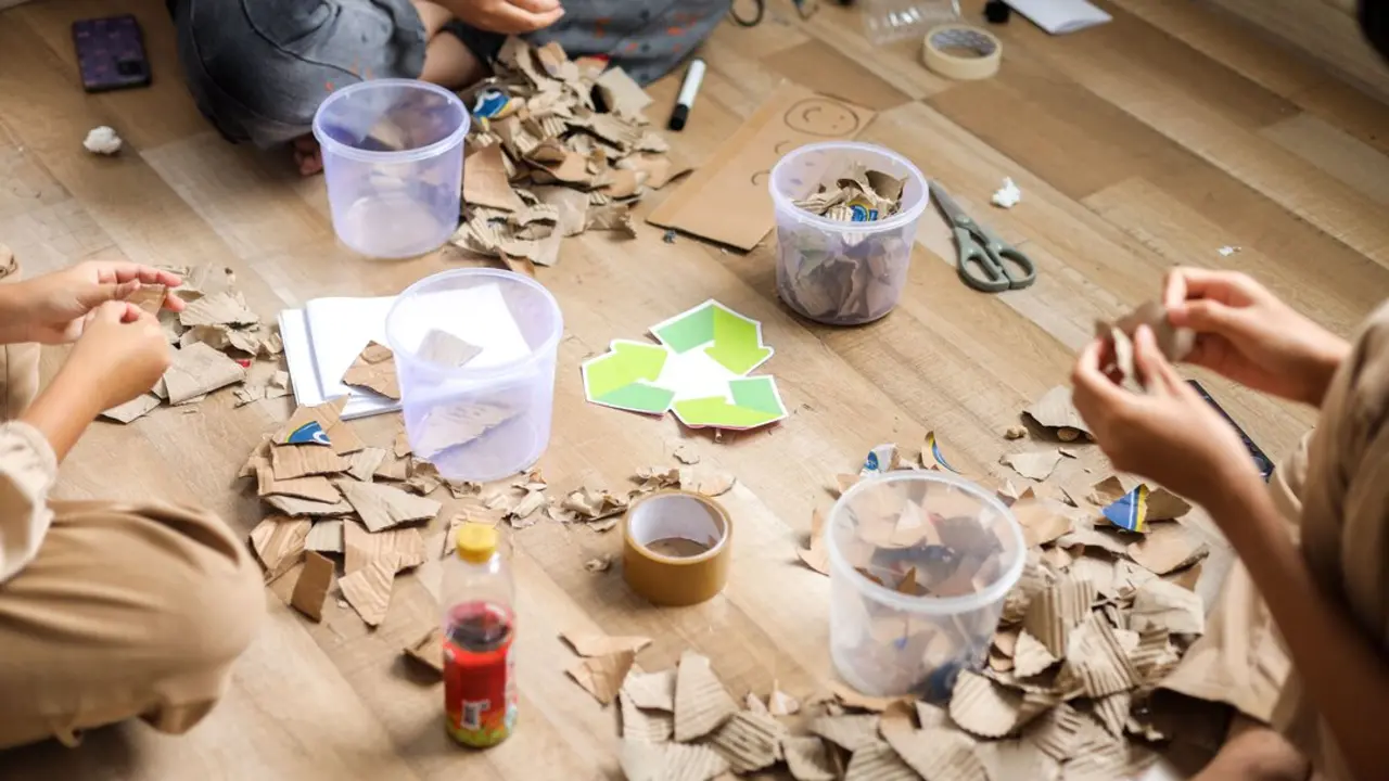 Un taller infantil en imagen de archivo.