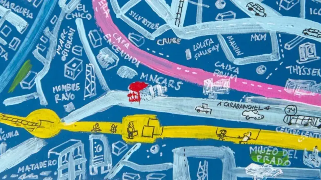 Mural de la exposici&oacute;n "Cromos de artista" (detalle), 2025 &copy;Luis P&eacute;rez Calvo. Fotograf&iacute;a: Amapola creativa