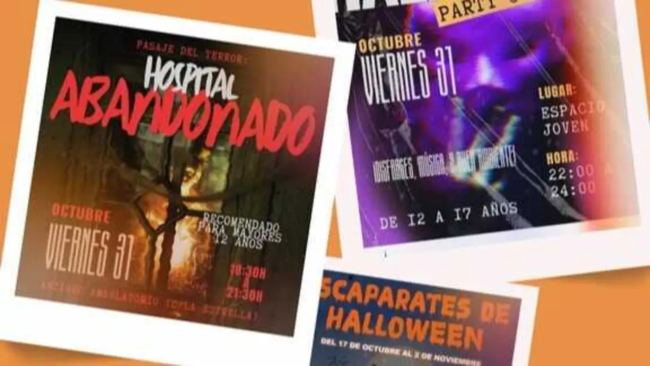 Cartel de Halloween 2025 en Sevilla la Nueva.