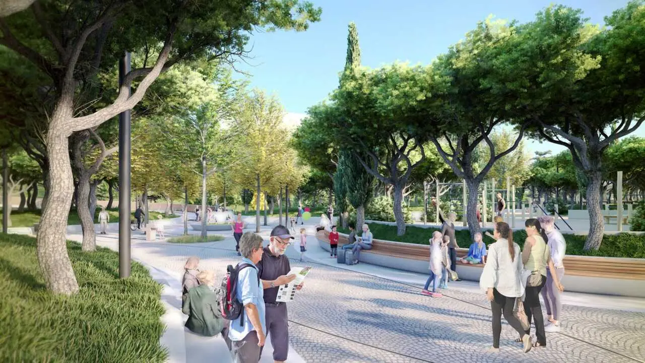 Recreaci&oacute;n del futuro Parque Ventas. RP.