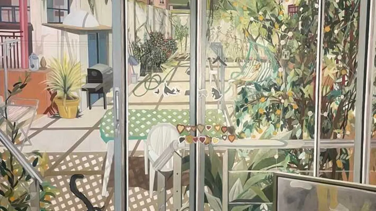 'El Jard&iacute;n En Agosto', la obra central sobre la que gira la exposici&oacute;n del pintor manchego. Imagen del Real Jard&iacute;n Bot&aacute;nico.