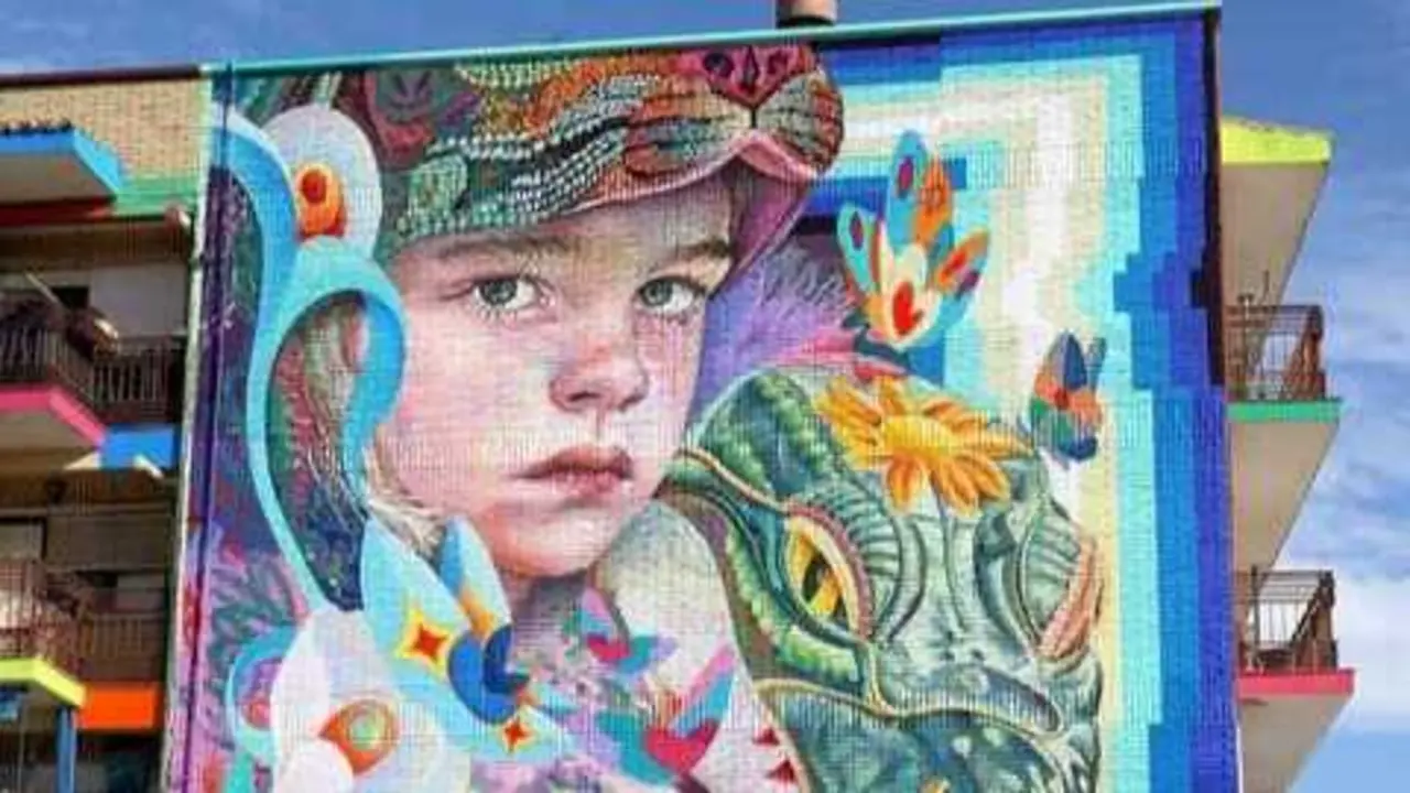 Mural 'Ni&ntilde;os Perdidos', de Murfin. Imagen del Ayuntamiento de Fuenlabrada.