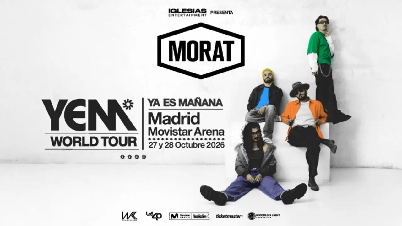 Cartel del concierto de Morat. Imagen de Movistar Arena.