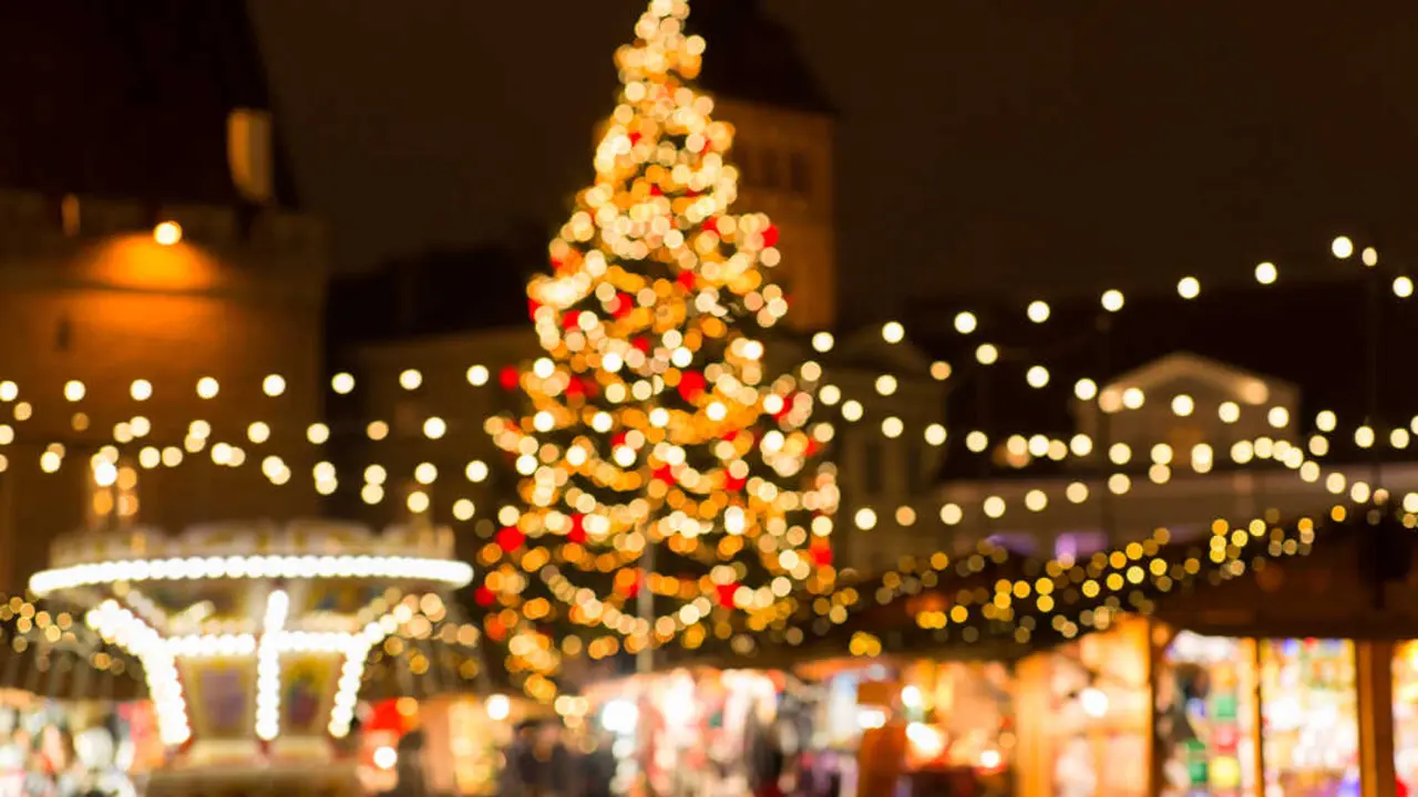 Imagen de archivo de luces de Navidad.