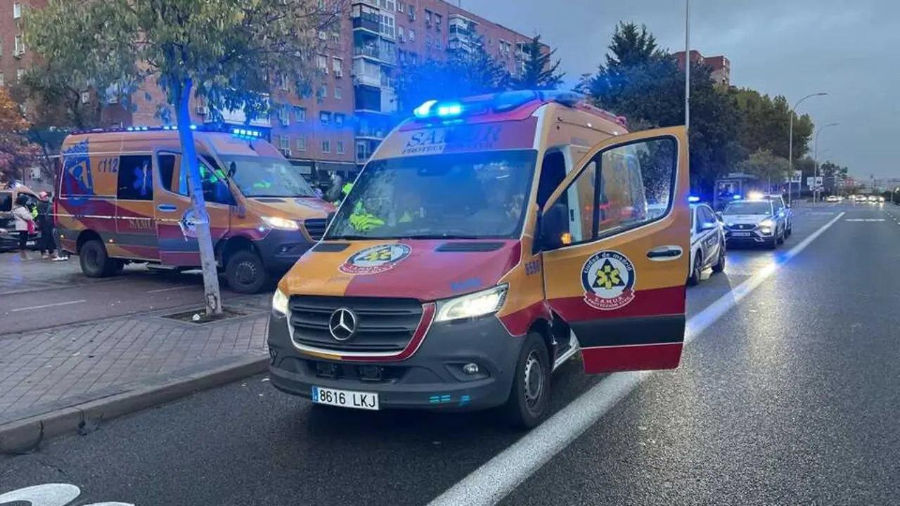 Recurso de una ambulancia de Samur-Protecci&oacute;n Civil. Imagen de Emergencias Madrid.