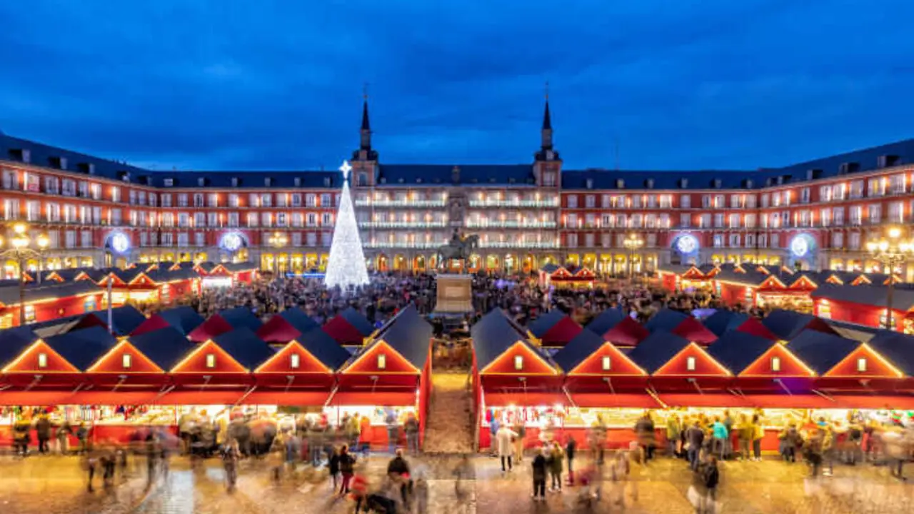 Mercado navide&ntilde;o de la Plaza Mayor.