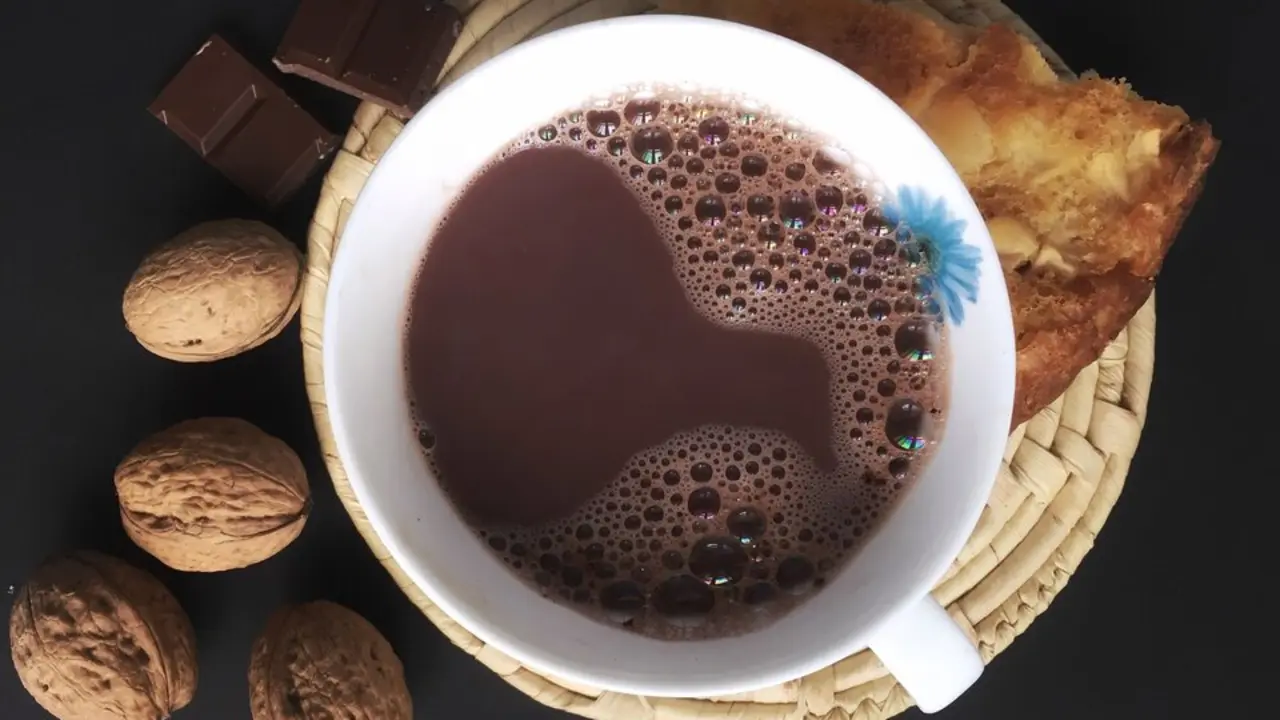 Chocolate caliente en imagen de archivo.