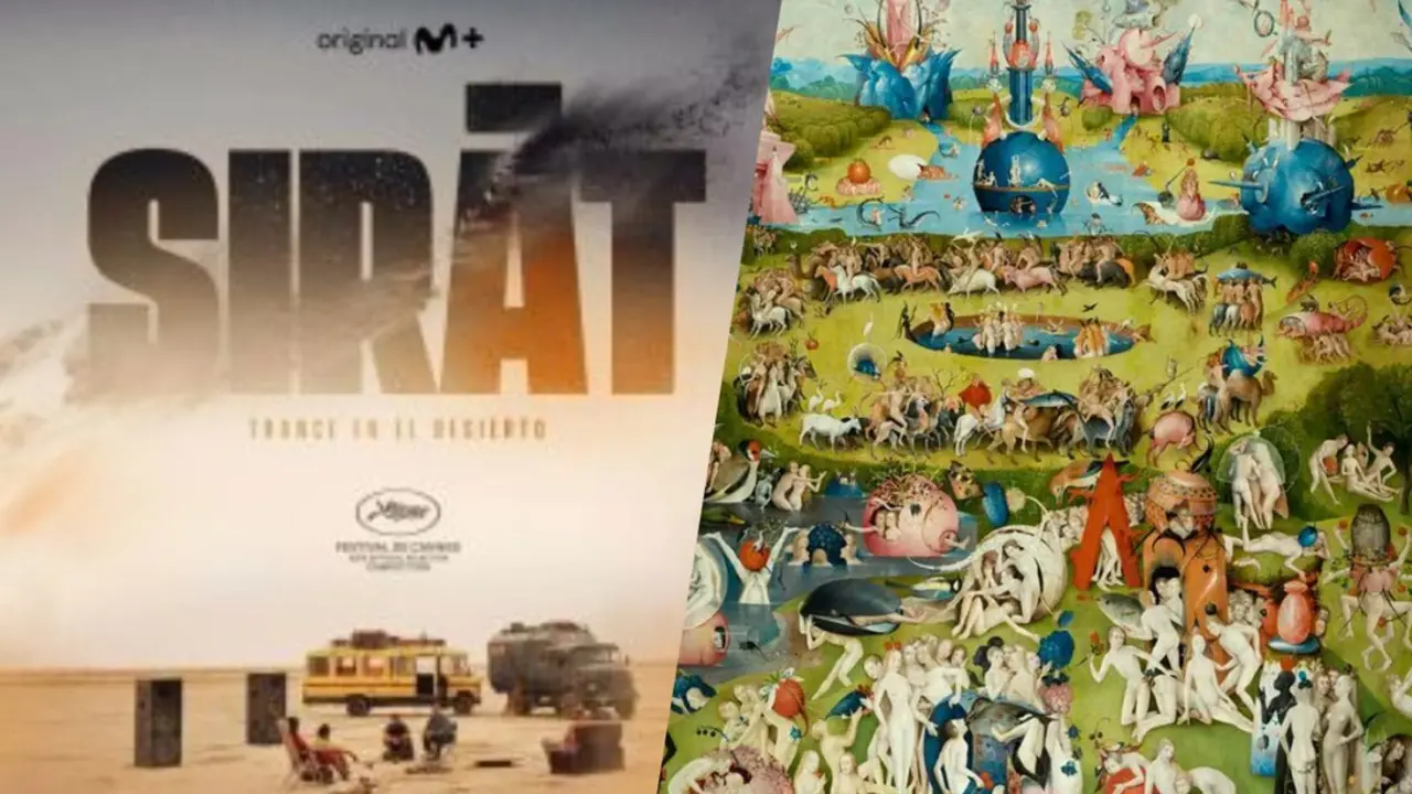 El cartel de la pel&iacute;cula 'Sirat', y la obra 'El jard&iacute;n de las delicias'.