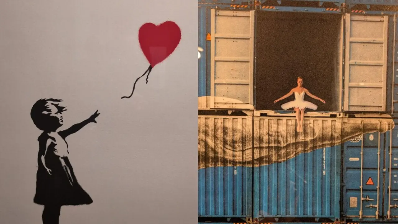 Obras de la exposici&oacute;n 'Arte urbano. De los or&iacute;genes a Banksy', en Fundaci&oacute;n Canal.