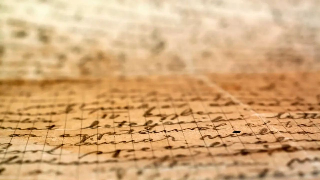 Una carta antigua escrita a mano. Imagen de archivo.
