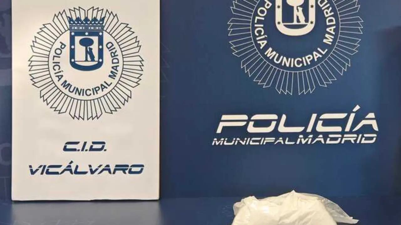 Detenido en Vic&aacute;lvaro con casi un kilo de ketamina escondido en un veh&iacute;culo de alquiler. Imagen de la Polic&iacute;a Municipal de Madrid.