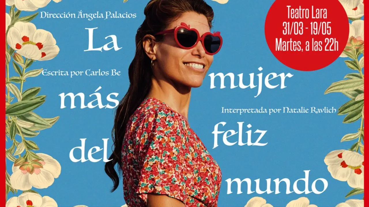 Cartel de &lsquo;La mujer m&aacute;s feliz del mundo&rsquo;.