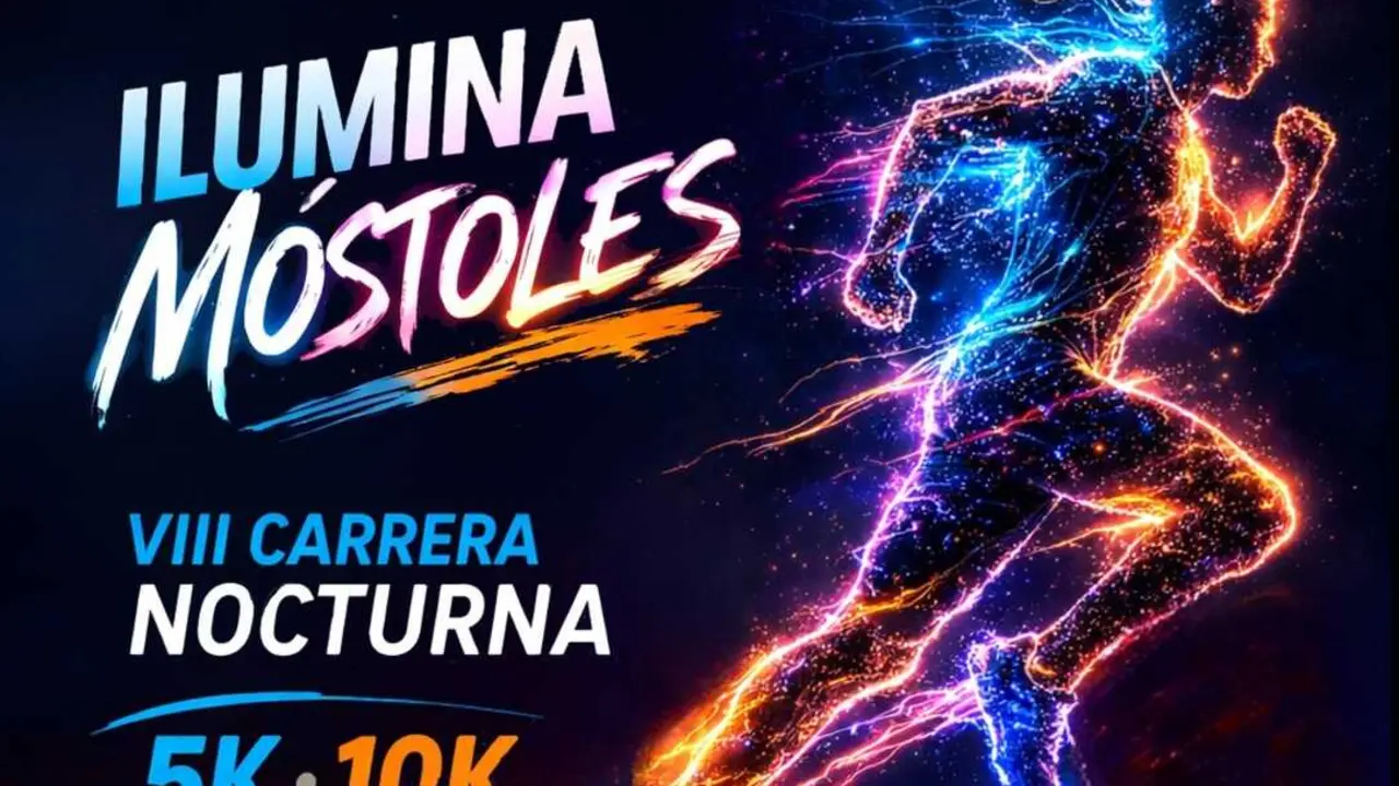 Cartel de la carrera nocturna Ilumina M&oacute;stoles.