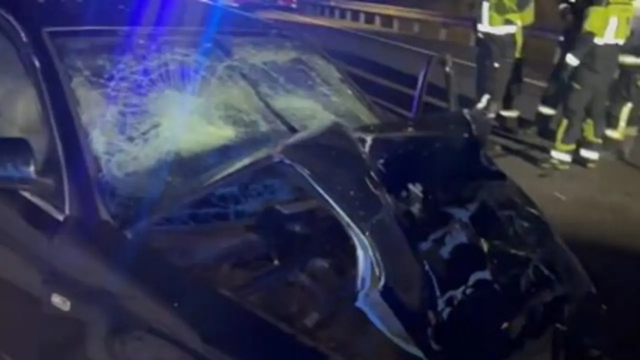 El momento del accidente. Imagen de Emergencias Madrid.
