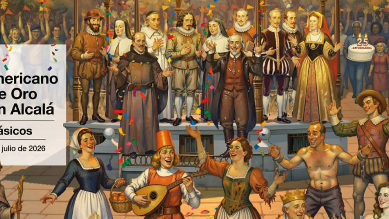 Cartel del Festival Hispanoamericano del Siglo de Oro &lsquo;Cl&aacute;sicos en Alcal&aacute;&rsquo;.