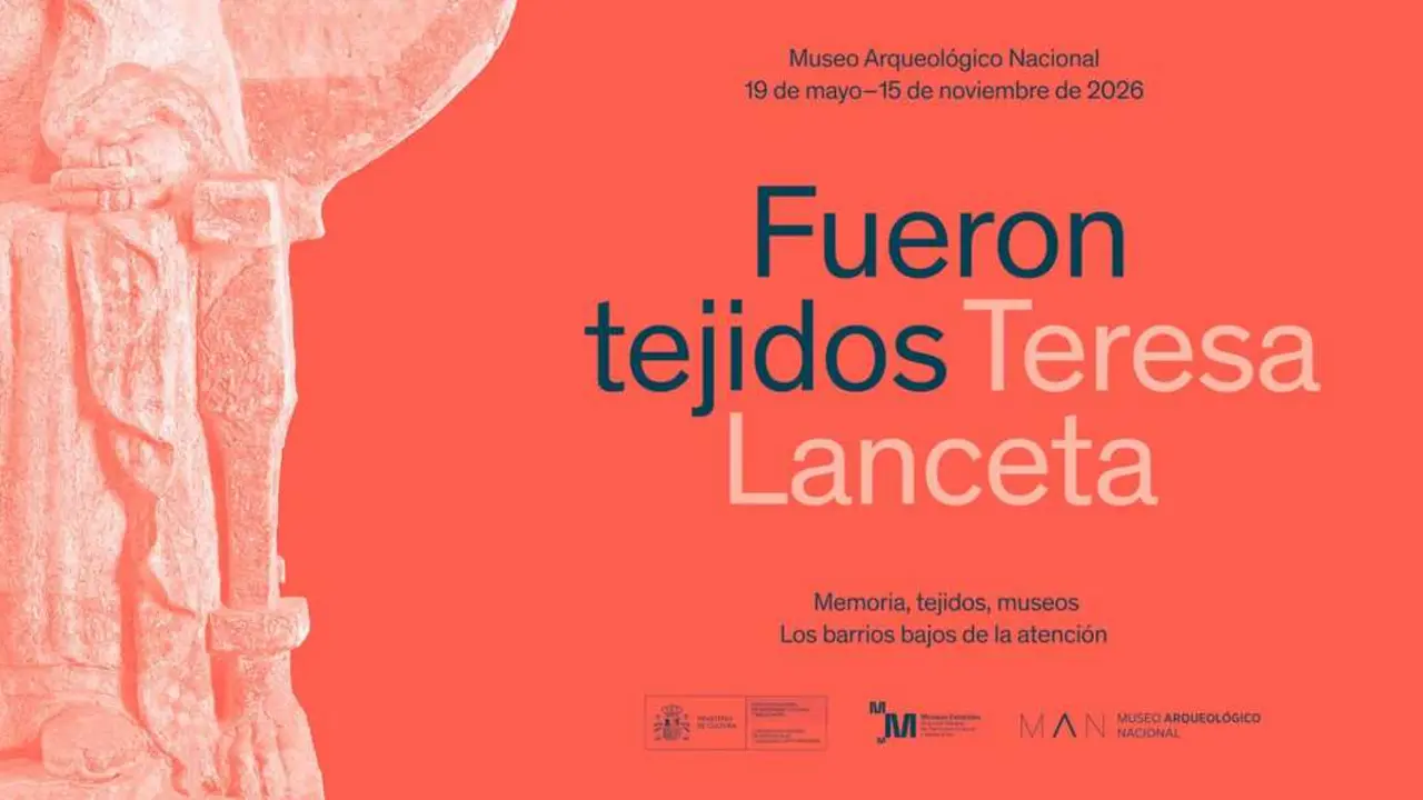 Cartel de la exposici&oacute;n 'Fueron tejidos', de Teresa Lanceta.