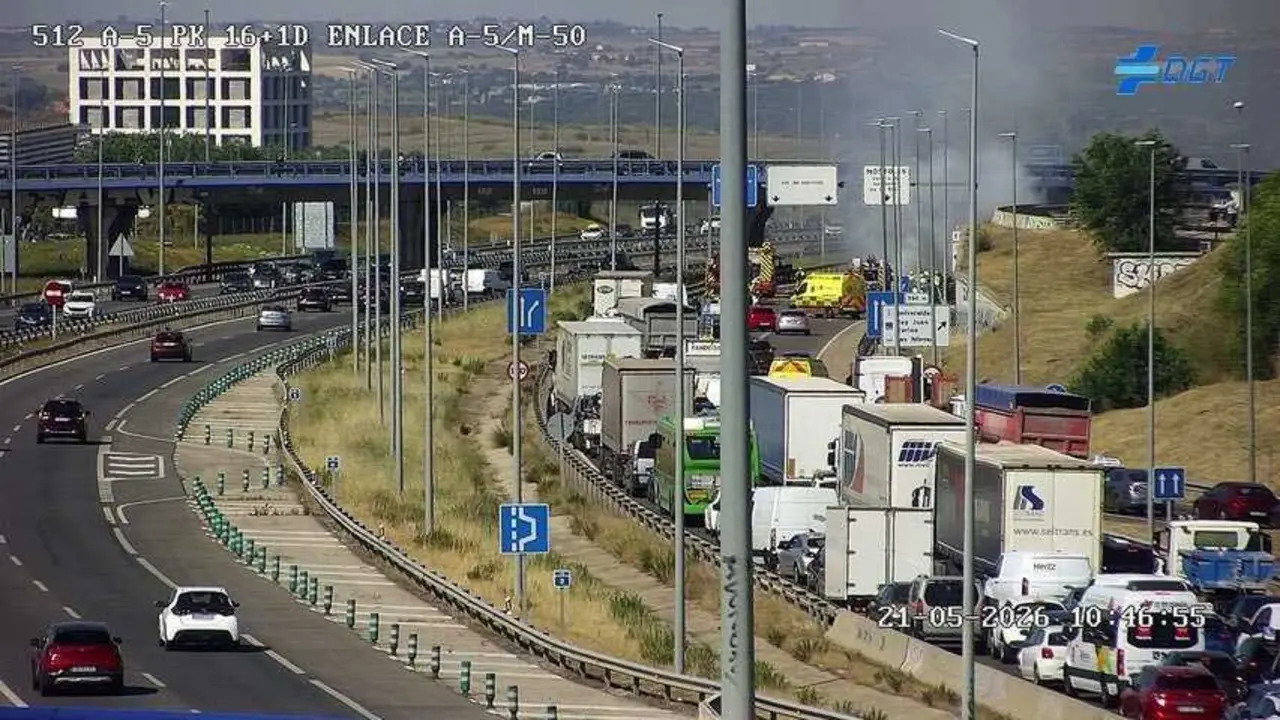 Accidente en la A-5 a la altura de M&oacute;stoles.