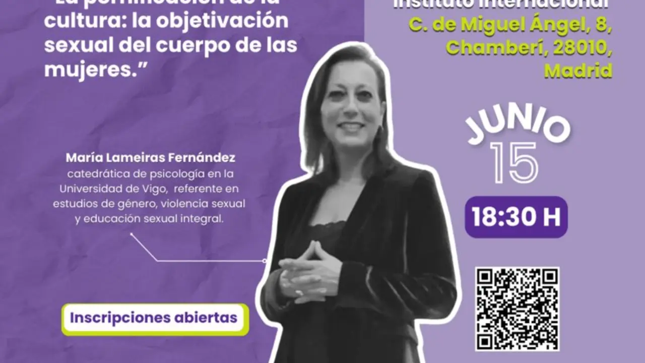 Cartel de la conferencia 'La pornificaci&oacute;n de la cultura: la objetivaci&oacute;n sexual del cuerpo de las mujeres'.