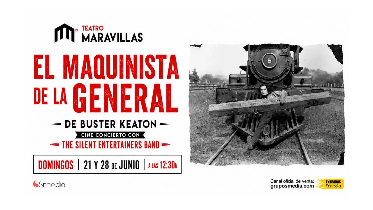 Cartel de la proyecci&oacute;n con m&uacute;sica en directo de 'El Maquinista de la General'.