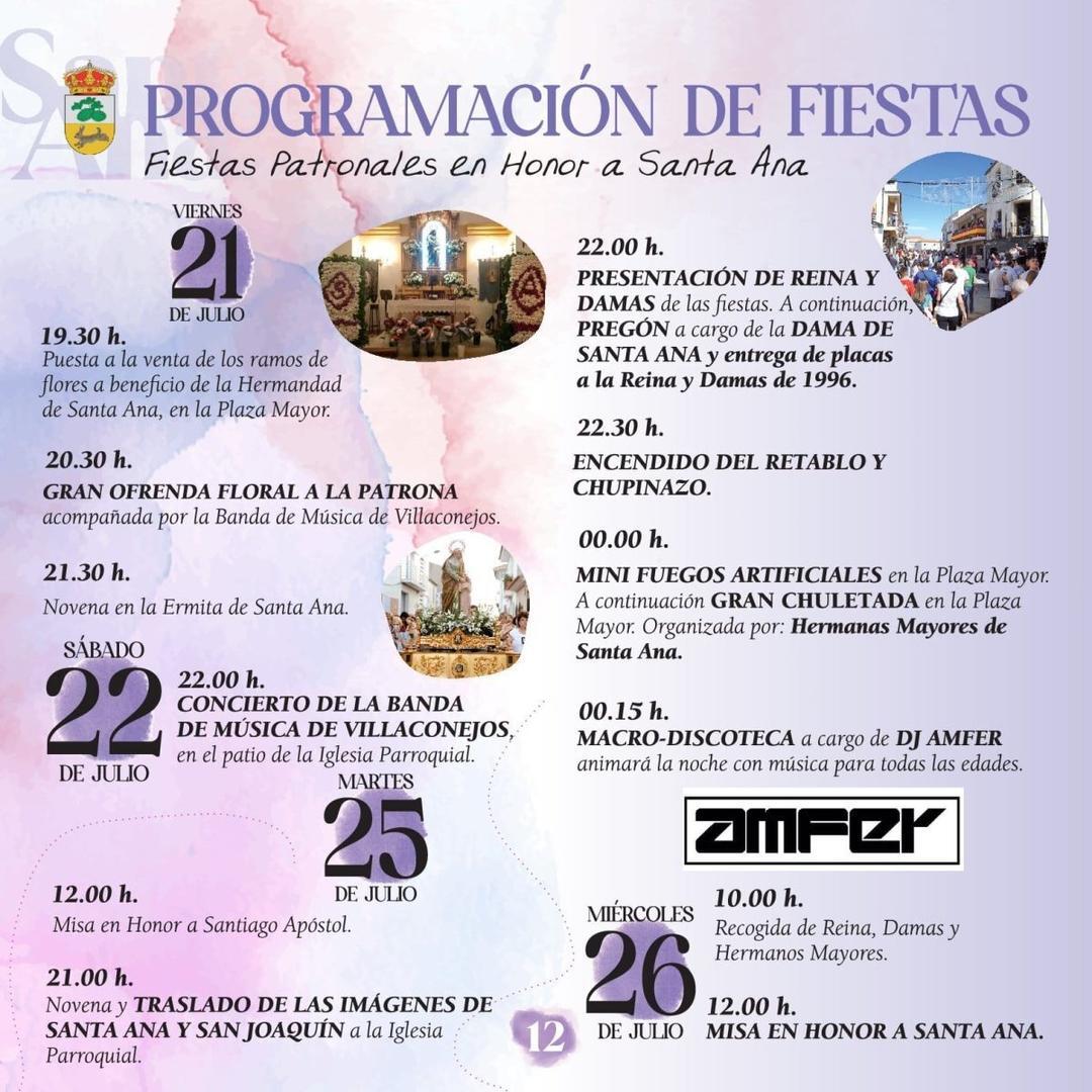 Programación de las fiestas de Villaconejos