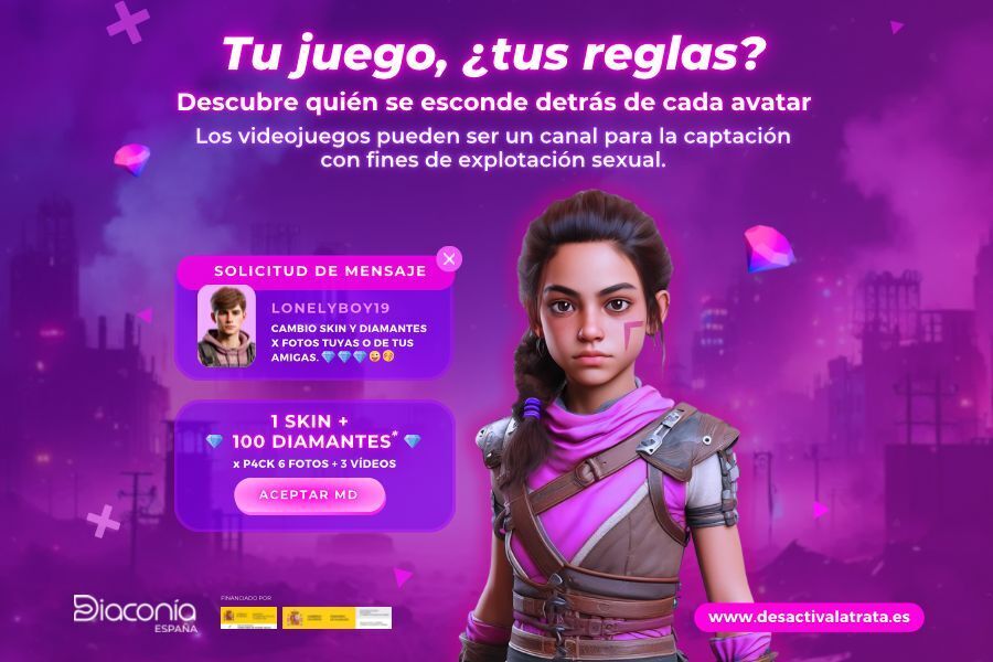 Cartel de la campaña 'Tu juego, ¿tus reglas?' de Diaconía España.