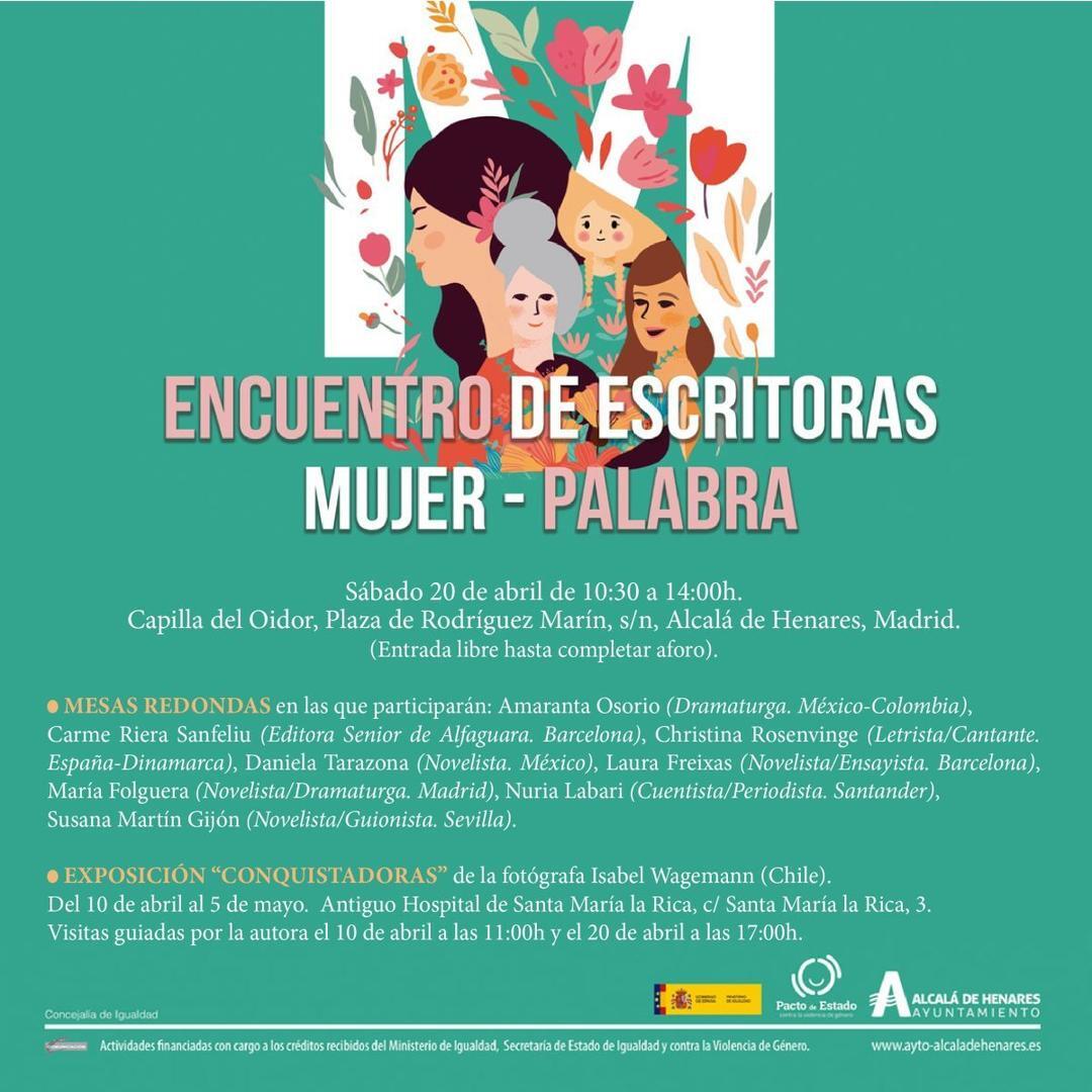 Cartel de los encuentros Mujer- palabra en  Alcalá