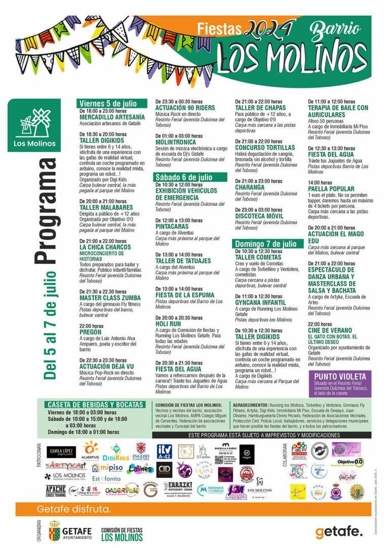 Cartel Fiestas Los Molinos | Fuente: Ayto. Getafe