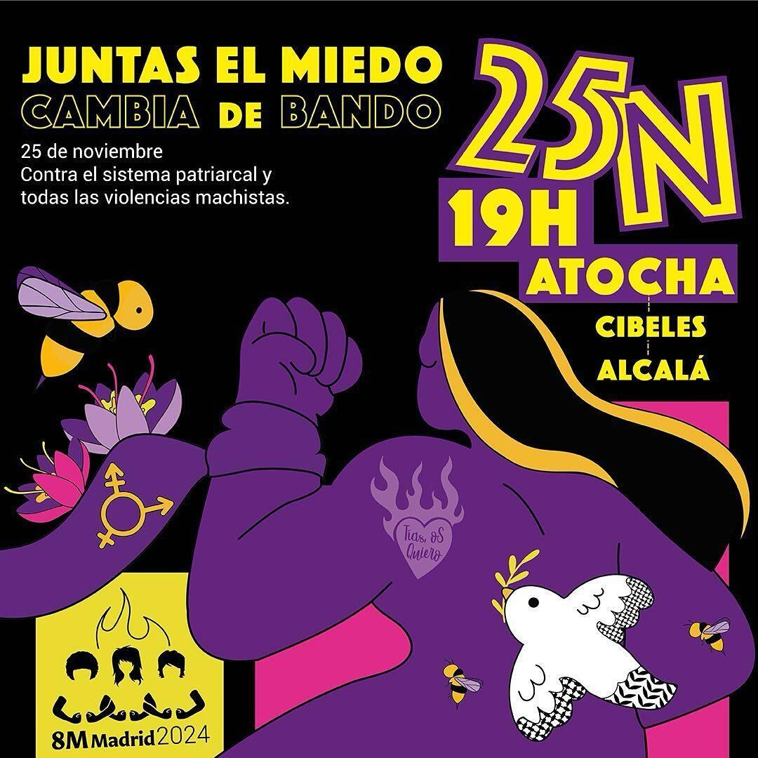 Cartel de la Manifestación para el 25N por Comisión 8M.