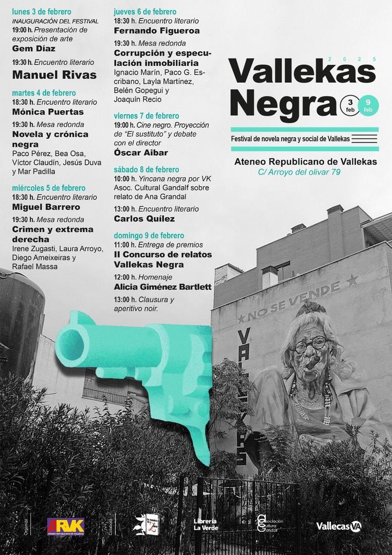Programación del festival de literatura Vallekas Negra.