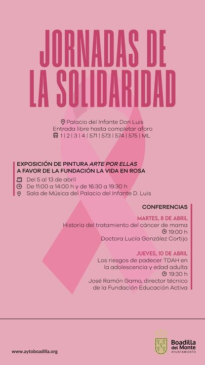Cartel de la programación de las jornadas de la solidaridad.