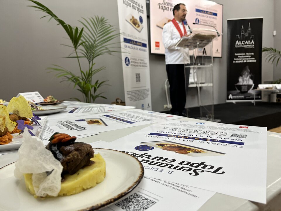 La presentación de la Semana de  la Tapa Europea. Imagen del Ayuntamiento de Alcalá de Henares.