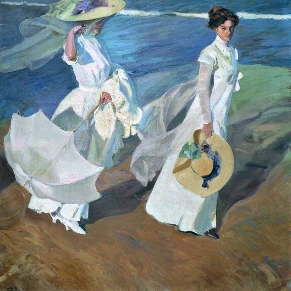 Paseo a la orilla del mar, Sorolla.