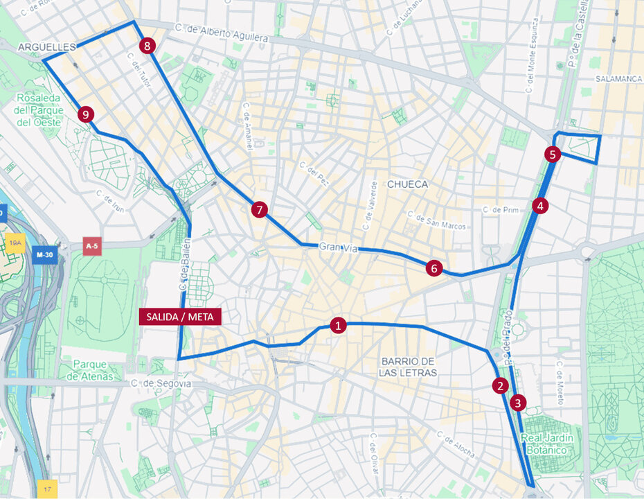 Recorrido de la Carrera Popular X Aniversario.
