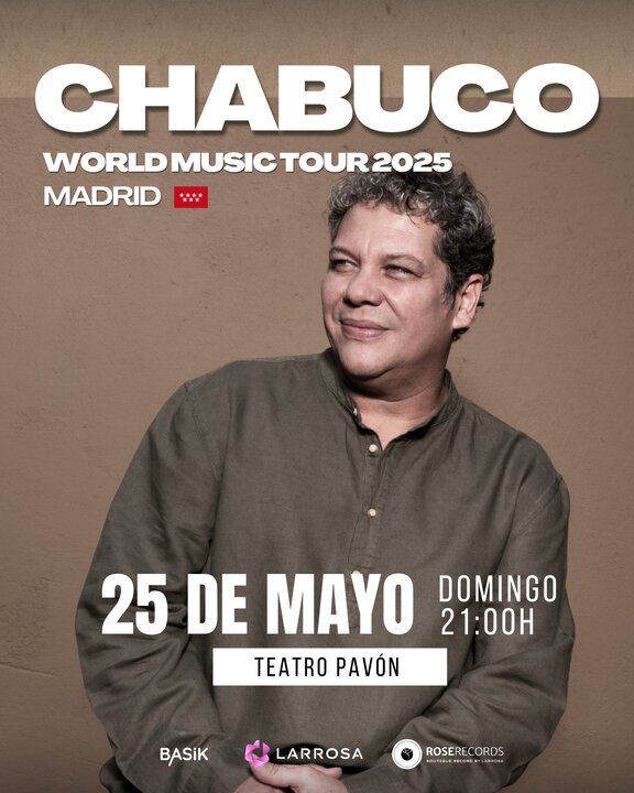 Cartel del concierto de Chabuco. imagen del Teatro Pavón.