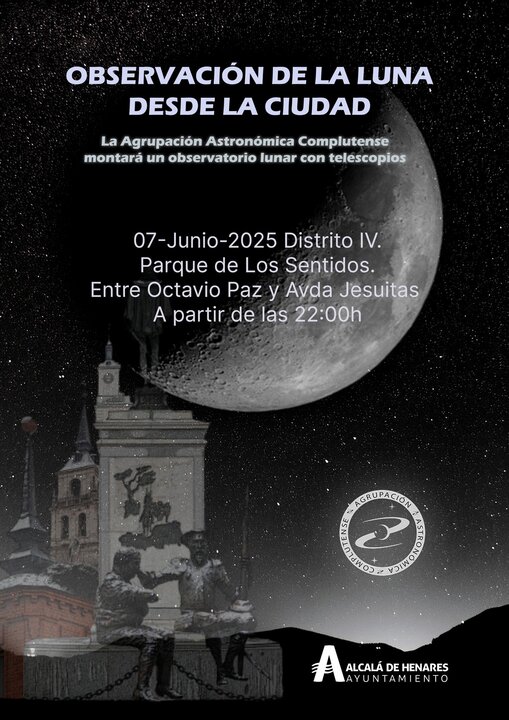 Cartel de la jornada de observación astronómica, en Alcalá de Henares, Madrid.