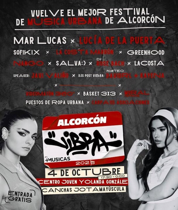 Cartel de 'Alcorcón vibra'.