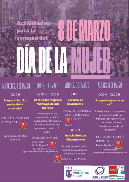 Cartel de actividades de Paracuellos del Jarama.