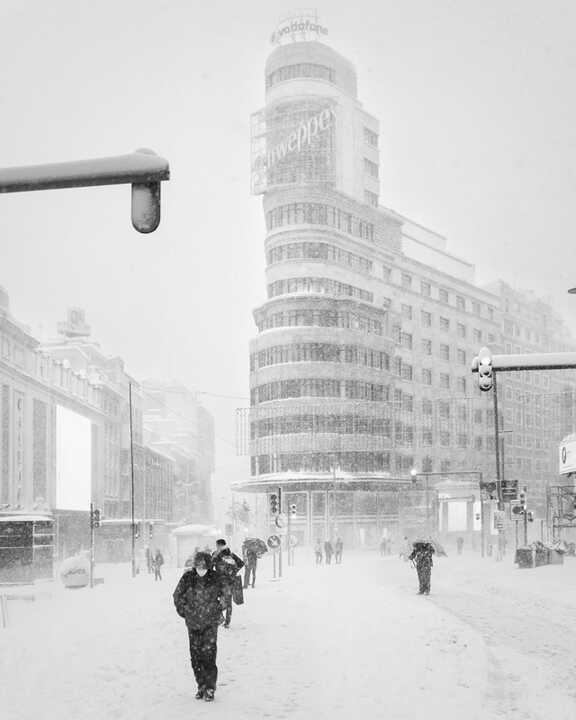 Rafael Trapiello. Imagen de la Gran Vía de Madrid. Cedida por Madrid Resiliente