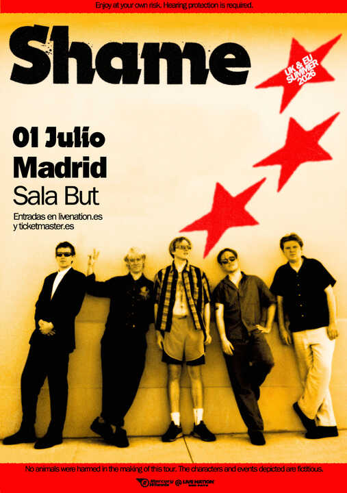 Cartel del concierto de 'shame' en Madrid. Fuente: LiveNation.