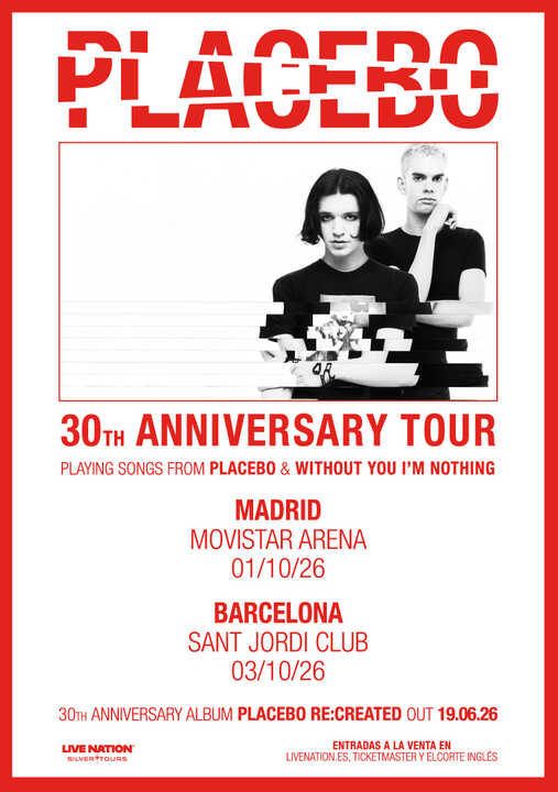 Cartel de la gira de Placebo. Imagen de LiveNation.