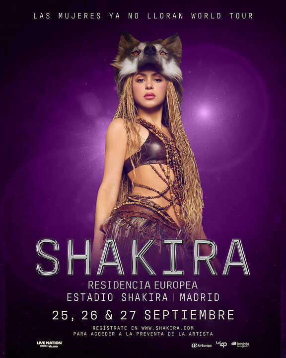 Cartel de Shakira. Imagen de Live Nation.