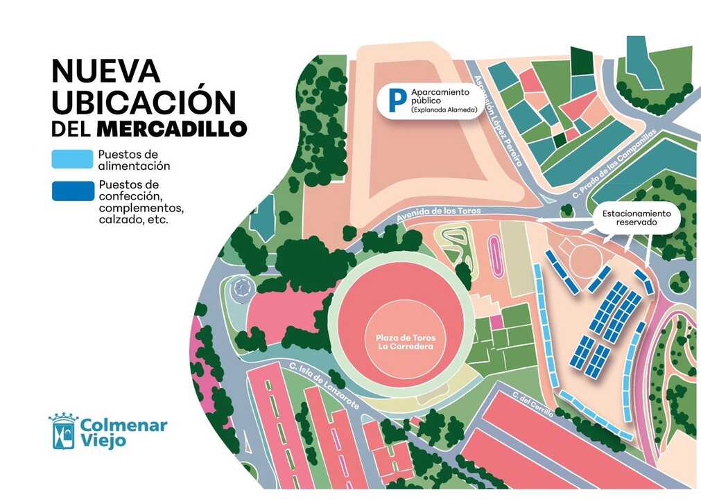 La nueva ubicación del mercadillo. Imagen del consistorio.