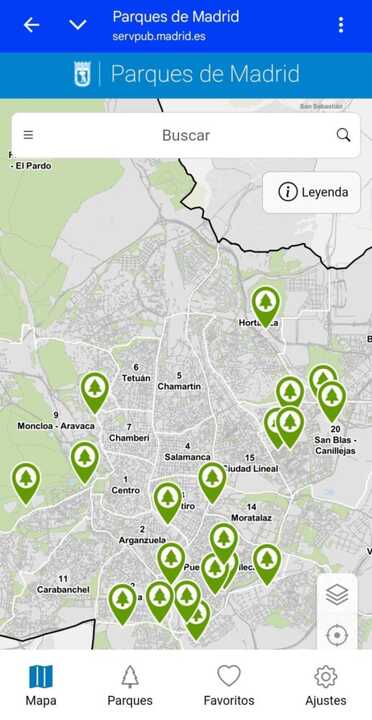 Audioguías y mapas interactivos de los parques de la ciudad. Imagen del Diario de Madrid.