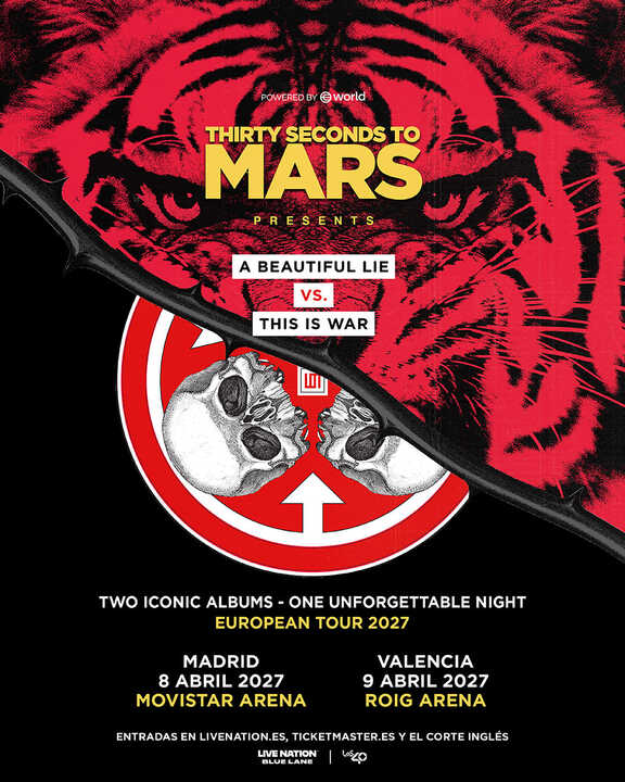 Cartel del concierto de Thirty seconds to mars. Imagen del Movistar Arena.