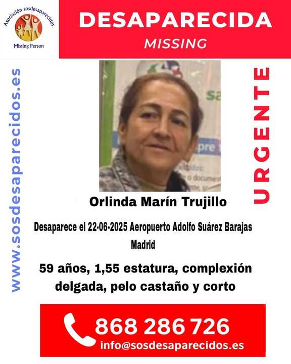 Cartel de búsqueda de Orlinda. Imagen de SOS Desaparecidos.